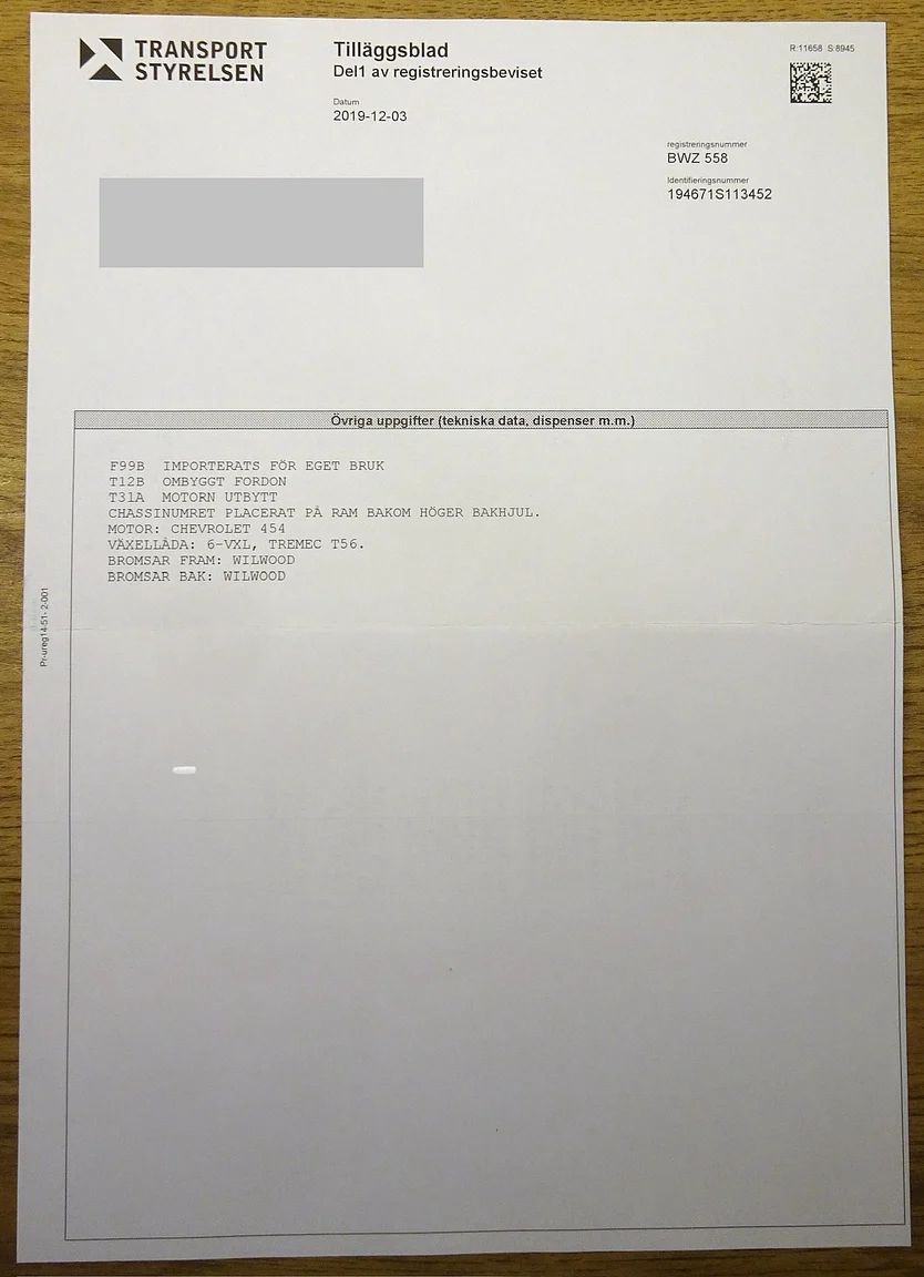 Dokumentation för 1971 Chevrolet Corvette Stingray Special 598 cui V8 795 hk (23)