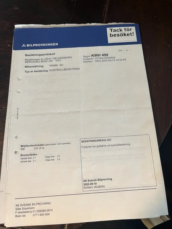 Dokumentation för 1975 Mercedes-Benz 280 SL (7)