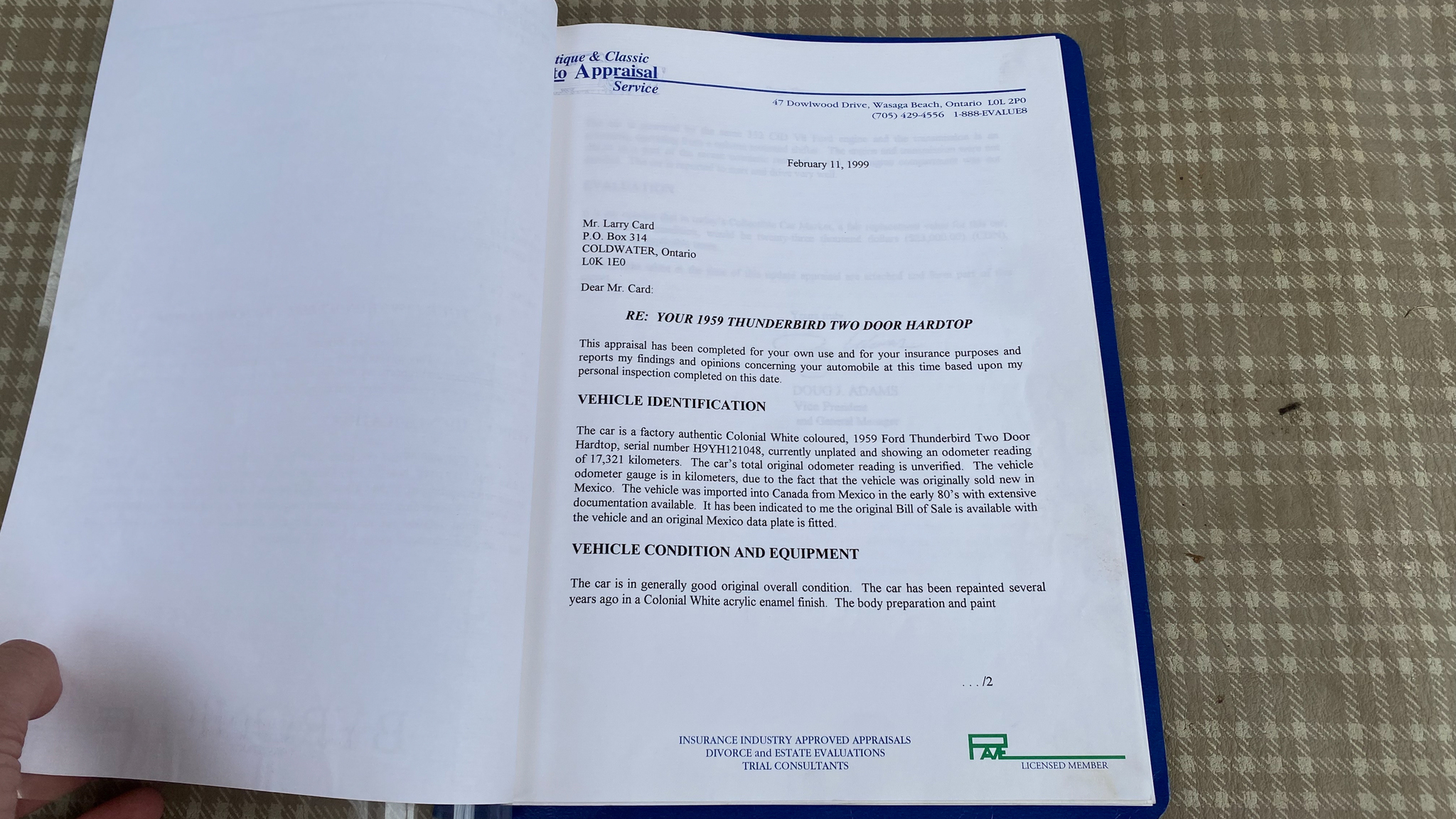 Dokumentation, 1959 Ford Thunderbird hardtop (89)