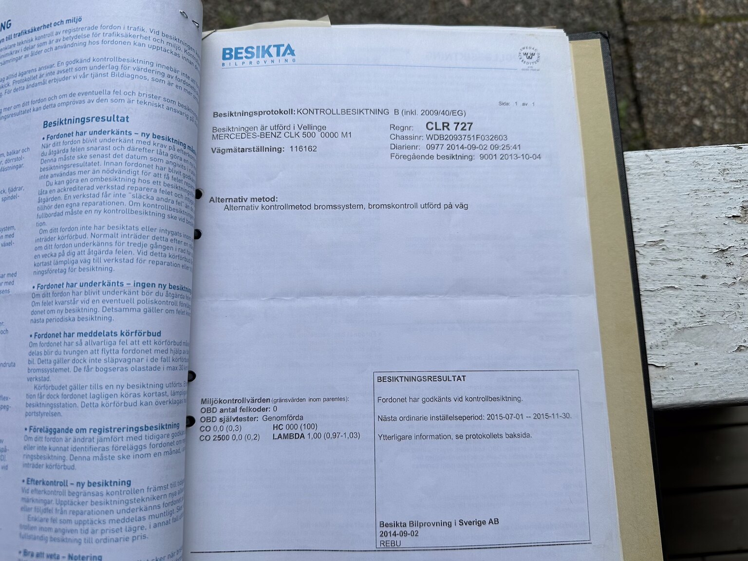 Dokumentation för 2003 Mercedes CLK 500