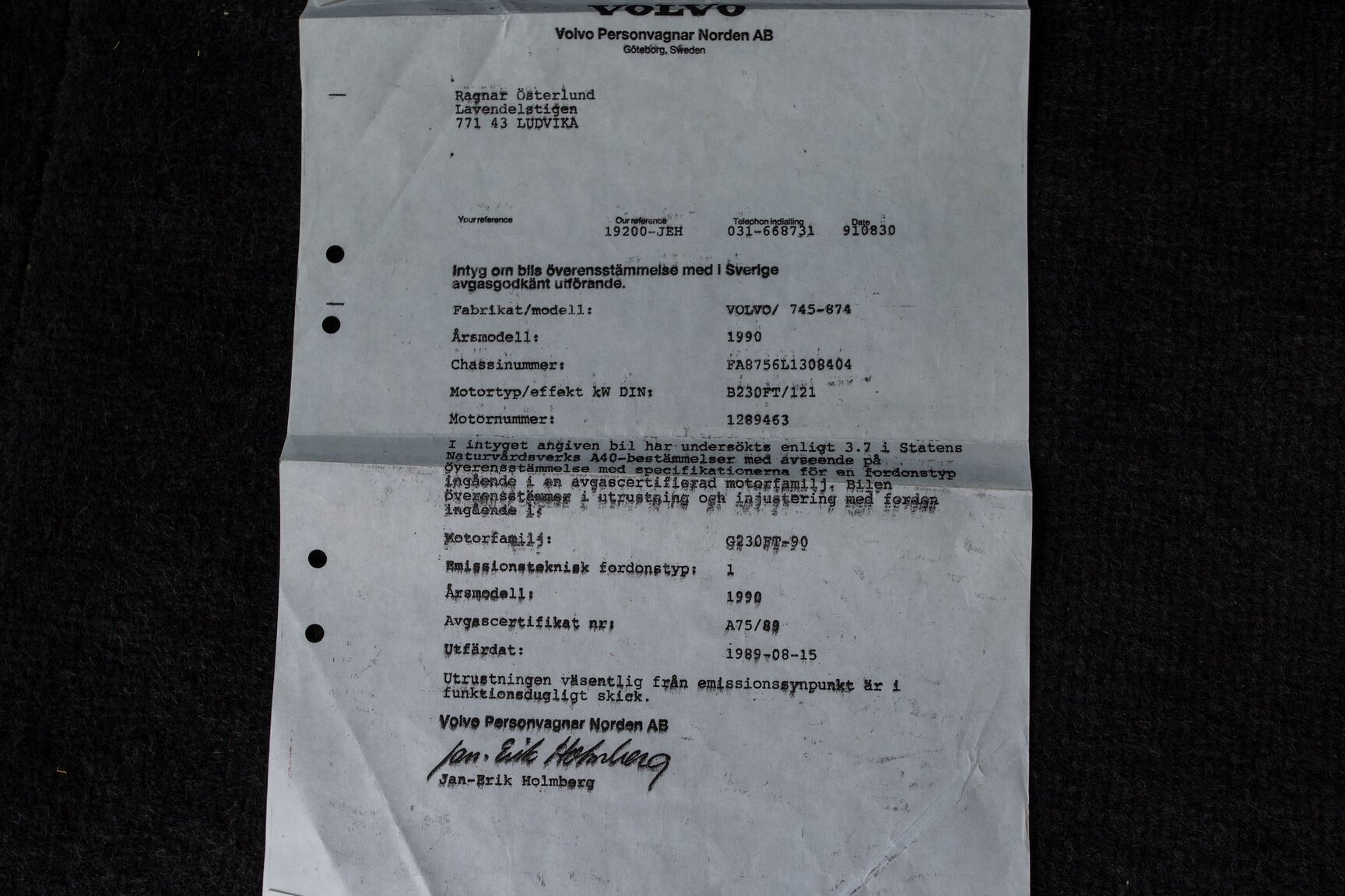 Dokumentation, 1990 Volvo 745 Turbo (31)