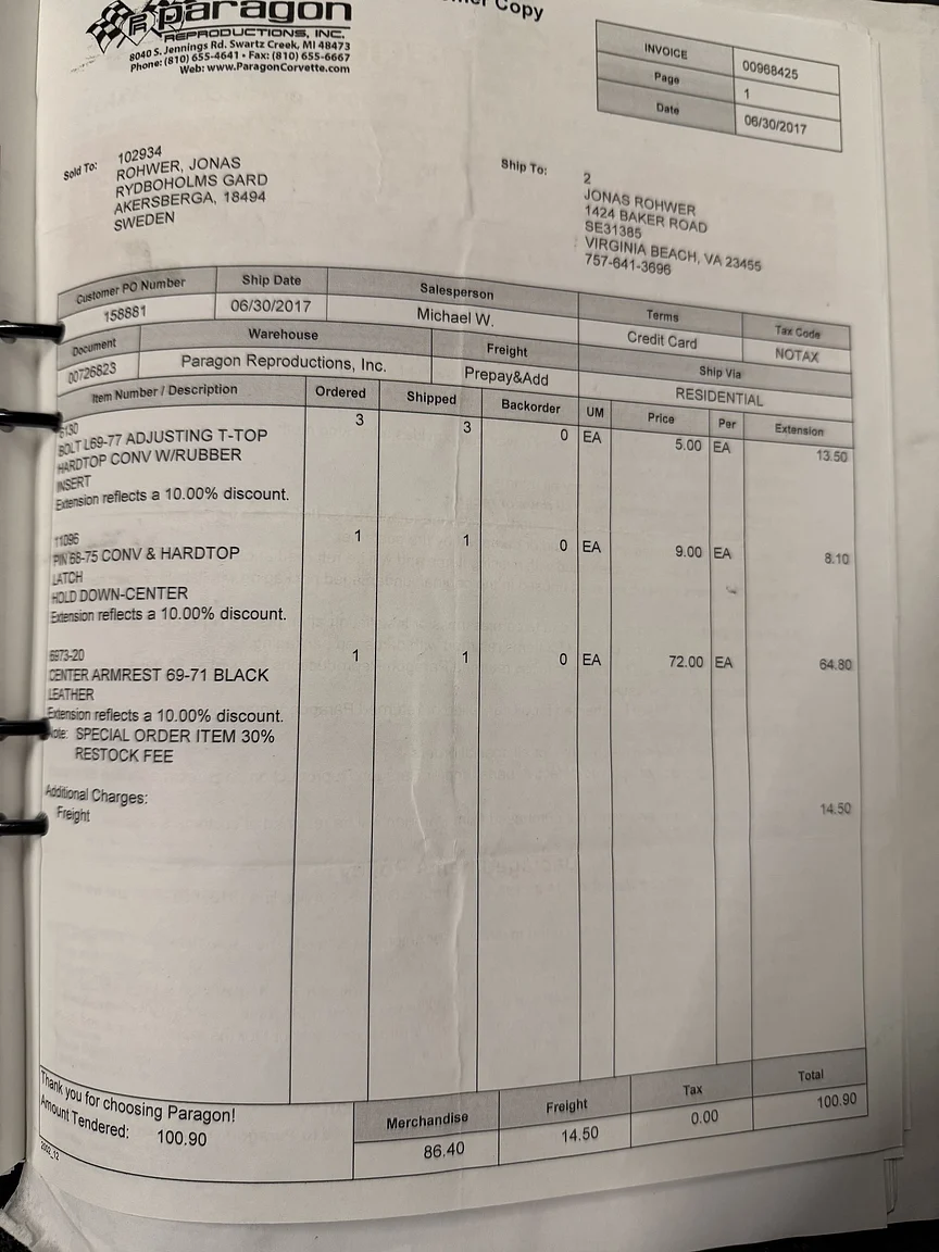 Dokumentation för 1971 Chevrolet Corvette Stingray Special 598 cui V8 795 hk (102)