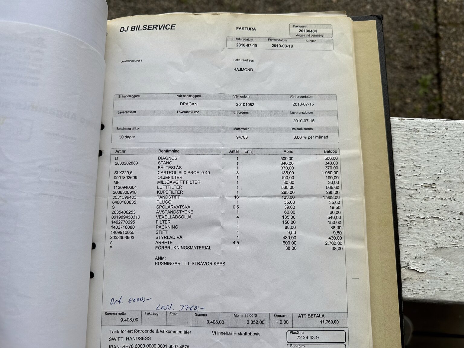 Documentation for 2003 Mercedes CLK 500