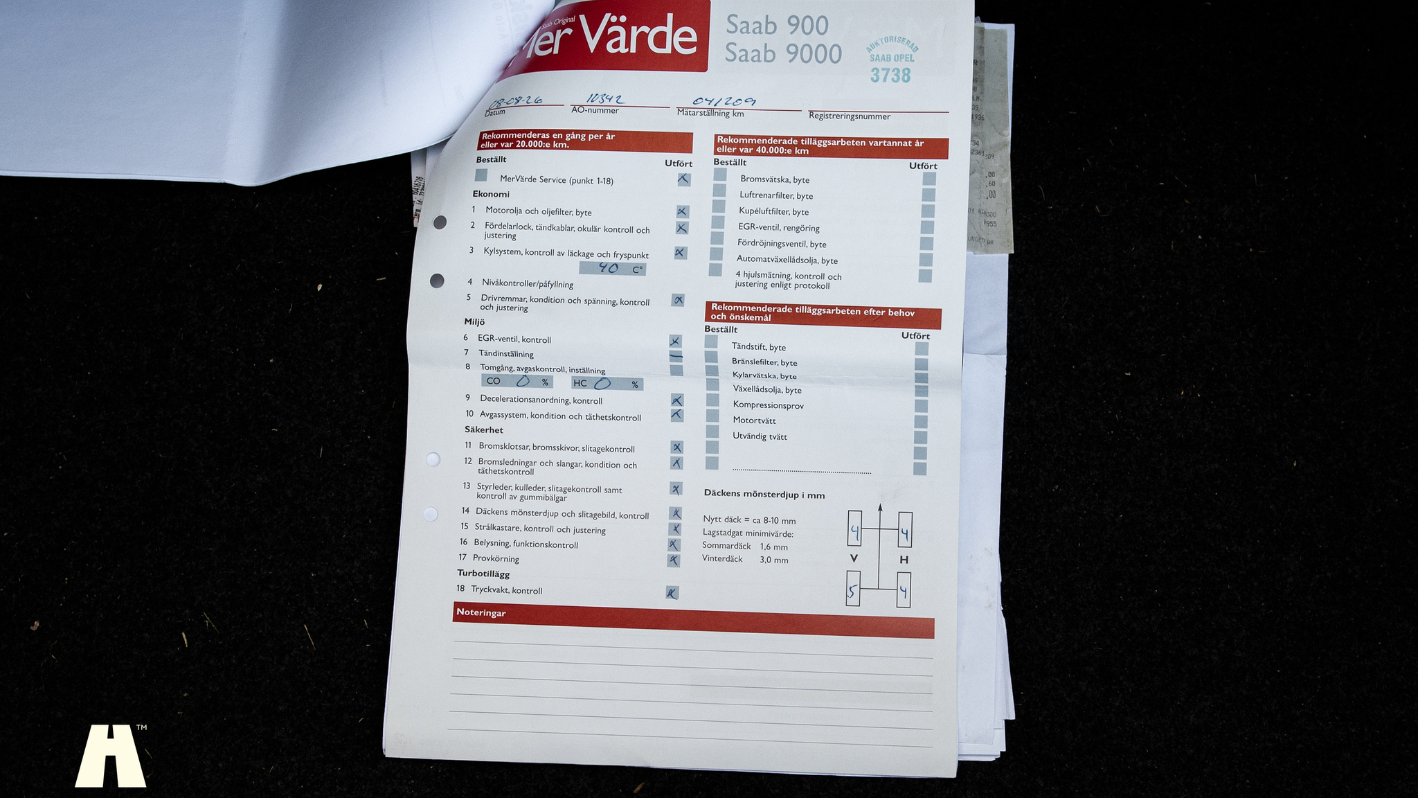 Dokumentation för 1995 SAAB 900 SE V6 Automat