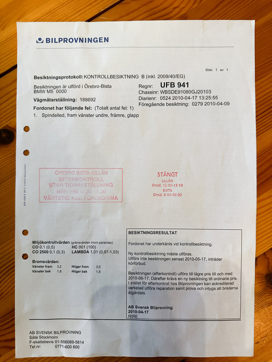 Dokumentation, 2000 BMW M5 E39