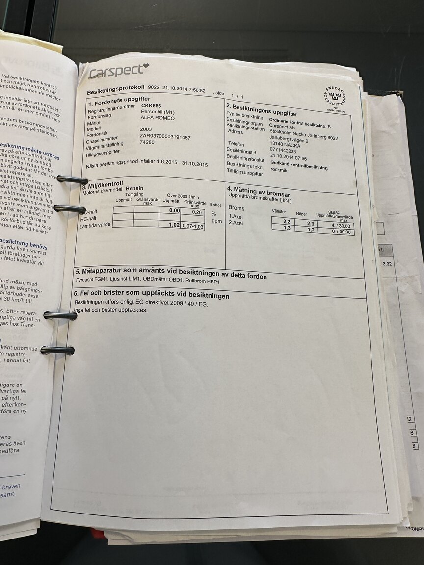 Dokumentation för 2003 Alfa Romeo 147 GTA