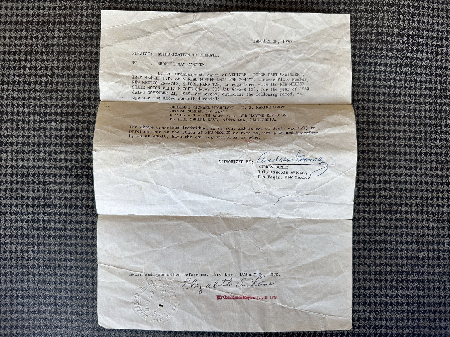 Dokumentation, 1969 Dodge Dart Swinger 340 (4)