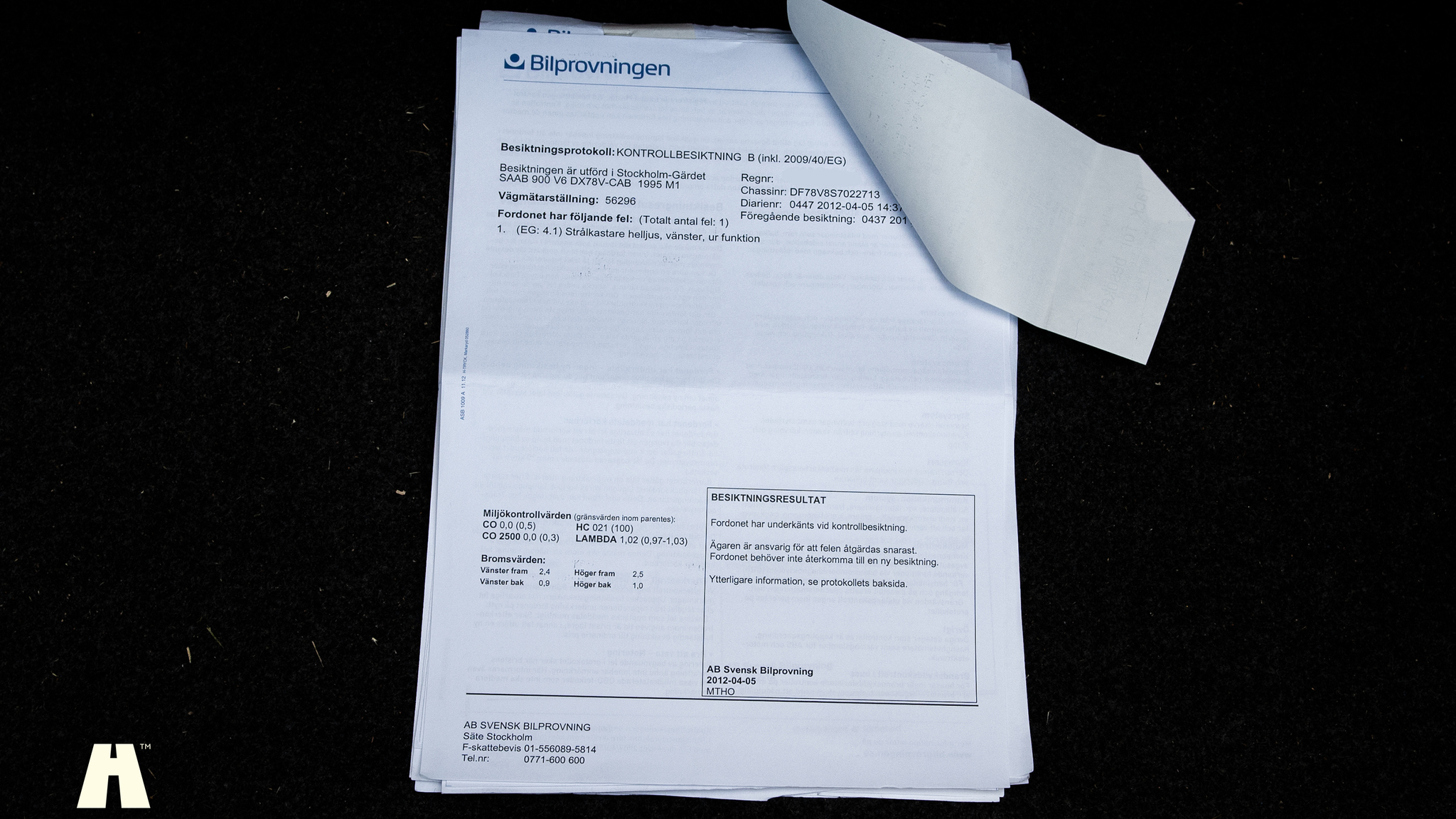 Dokumentation för 1995 SAAB 900 SE V6 Automat