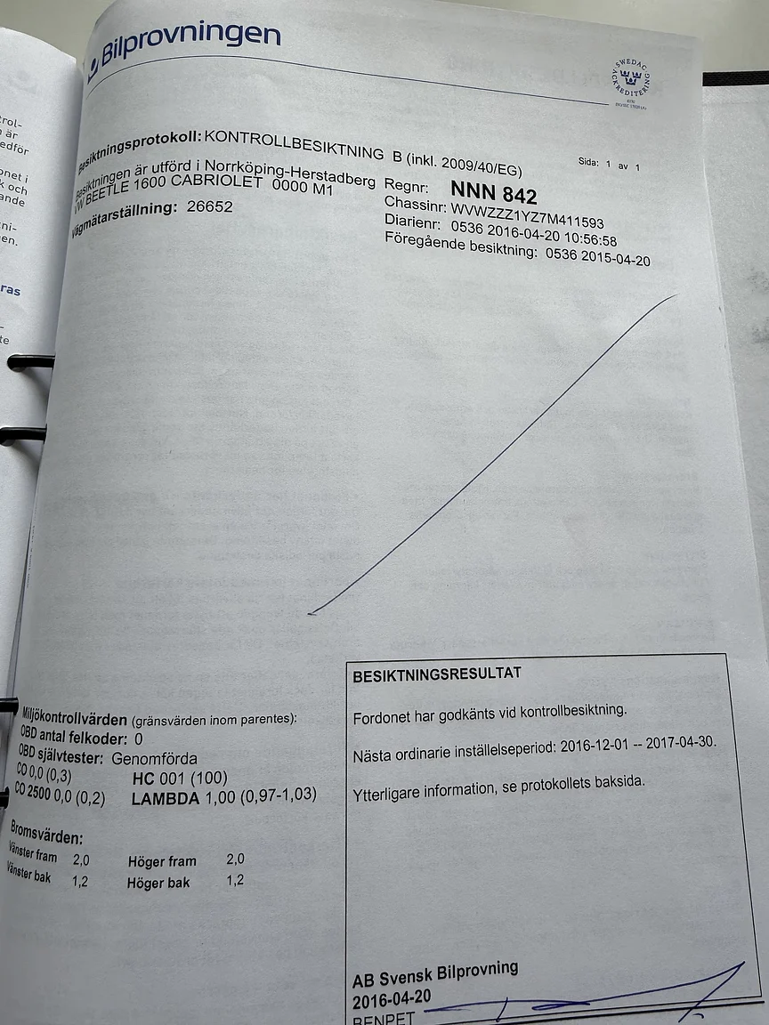 Dokumentation för 2007 VW Beetle 1600 Cabriolet  (18)