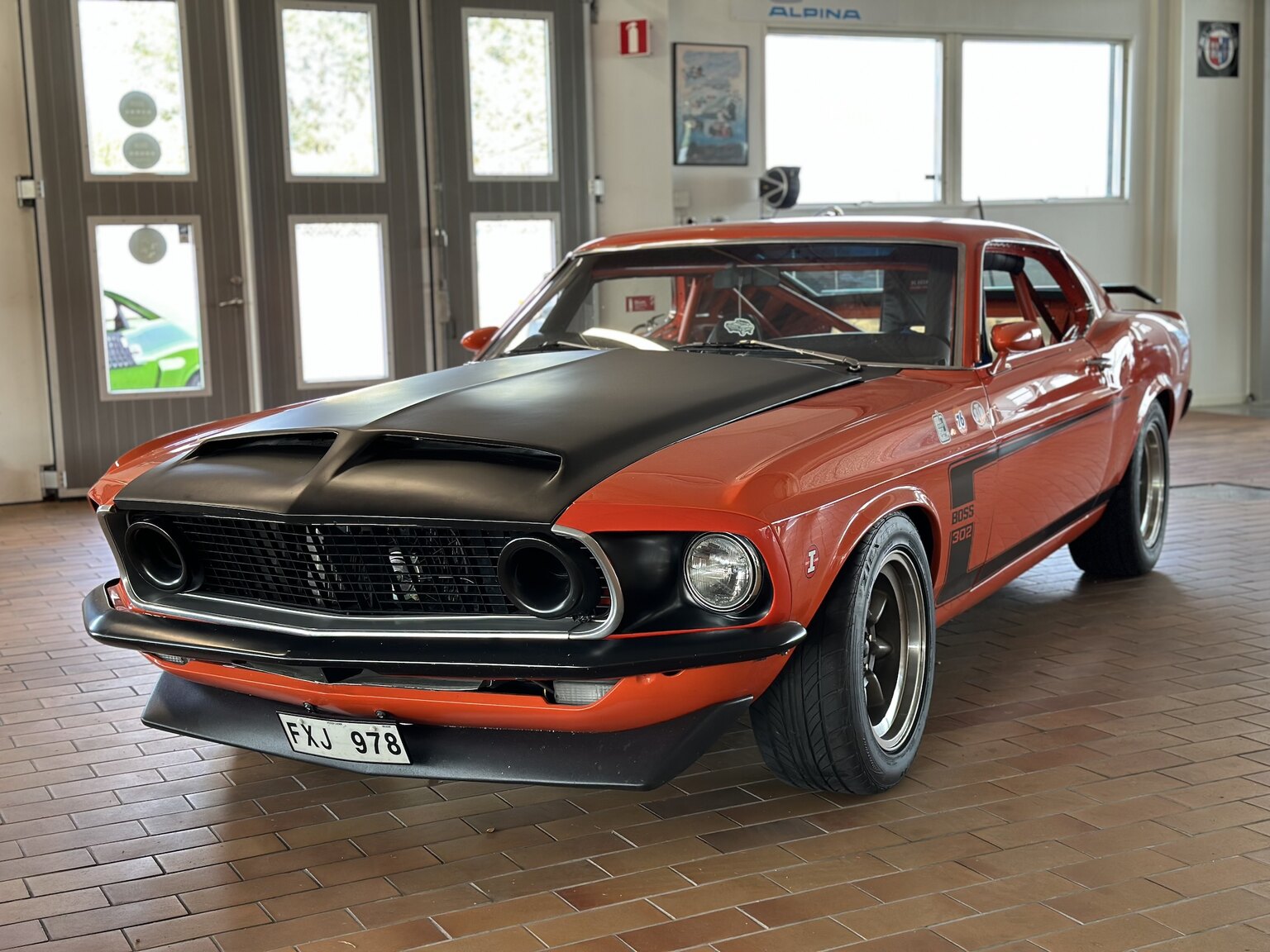 Exteriörbild på 1969 Ford Mustang Fastback Boss Race Car