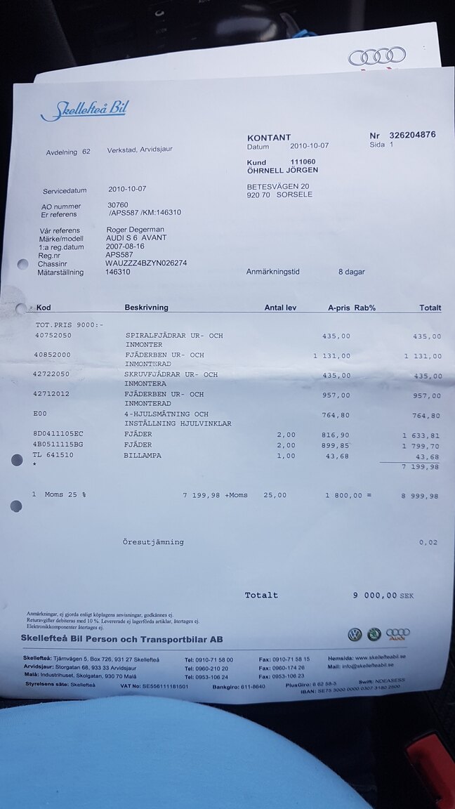 Dokumentation för 2000 Audi S6 Avant