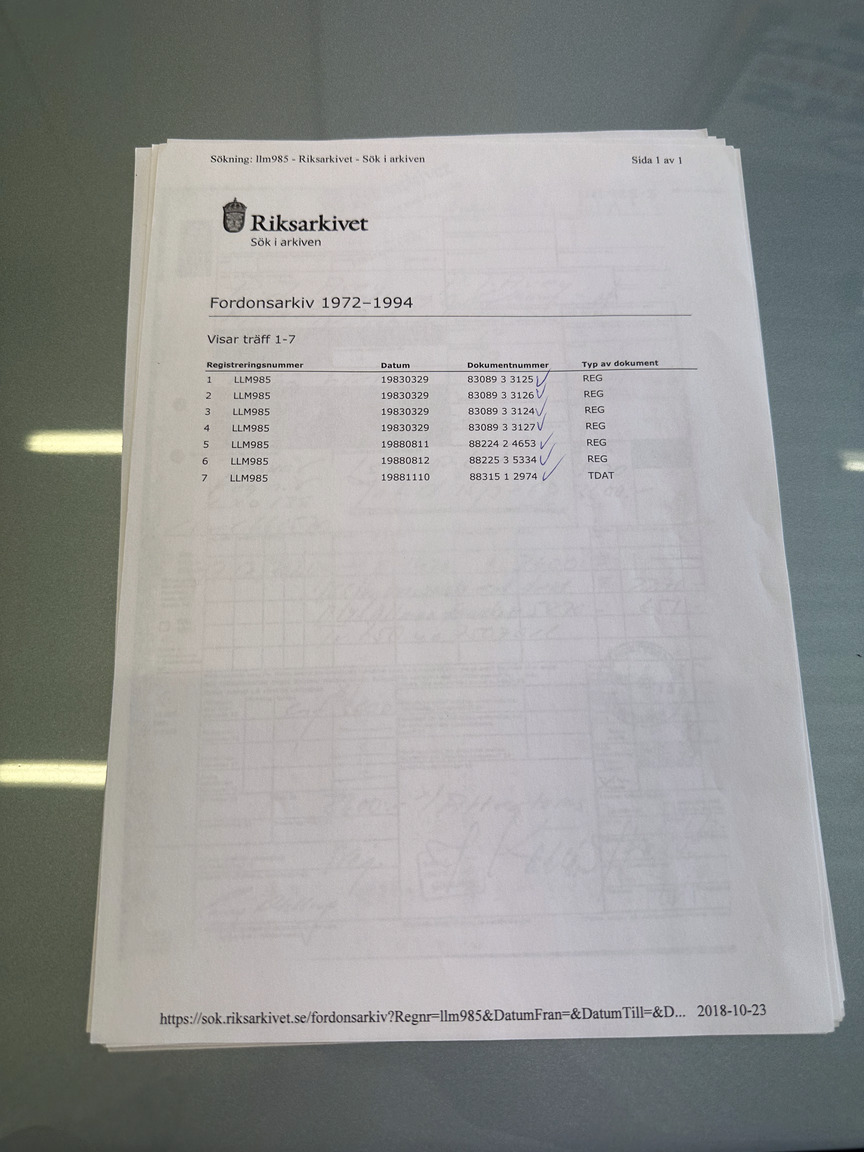 Documentation for 1951 Jaguar XK 120