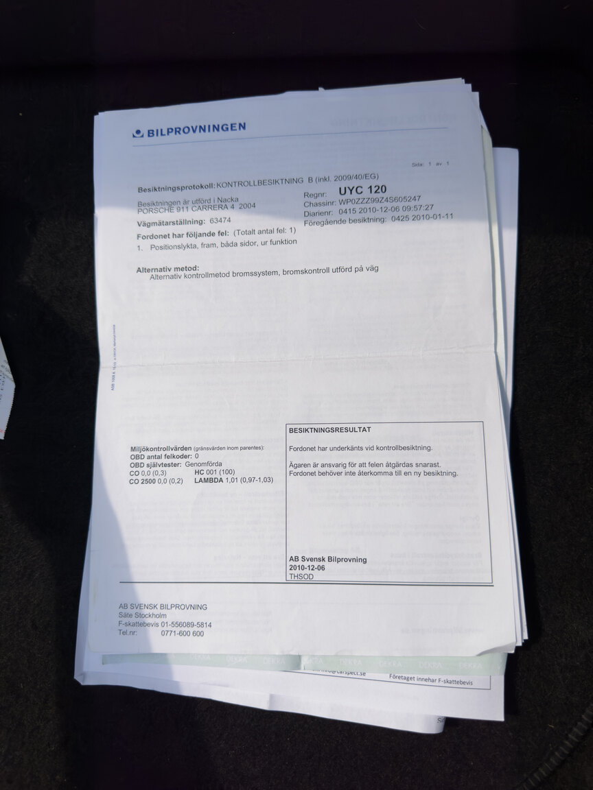 Dokumentation för 2004 Porsche 911 Carrera 4