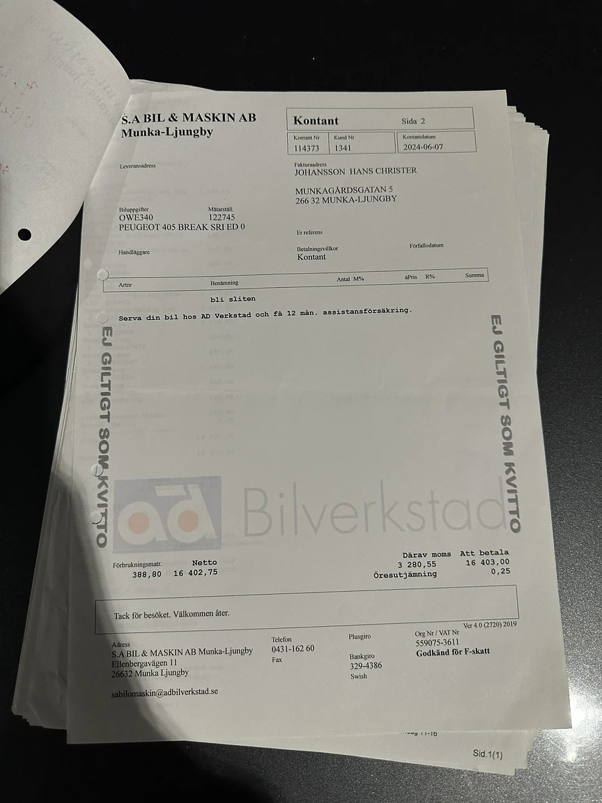 Documentation for 1991 Peugeot 405 Break SRI (9)