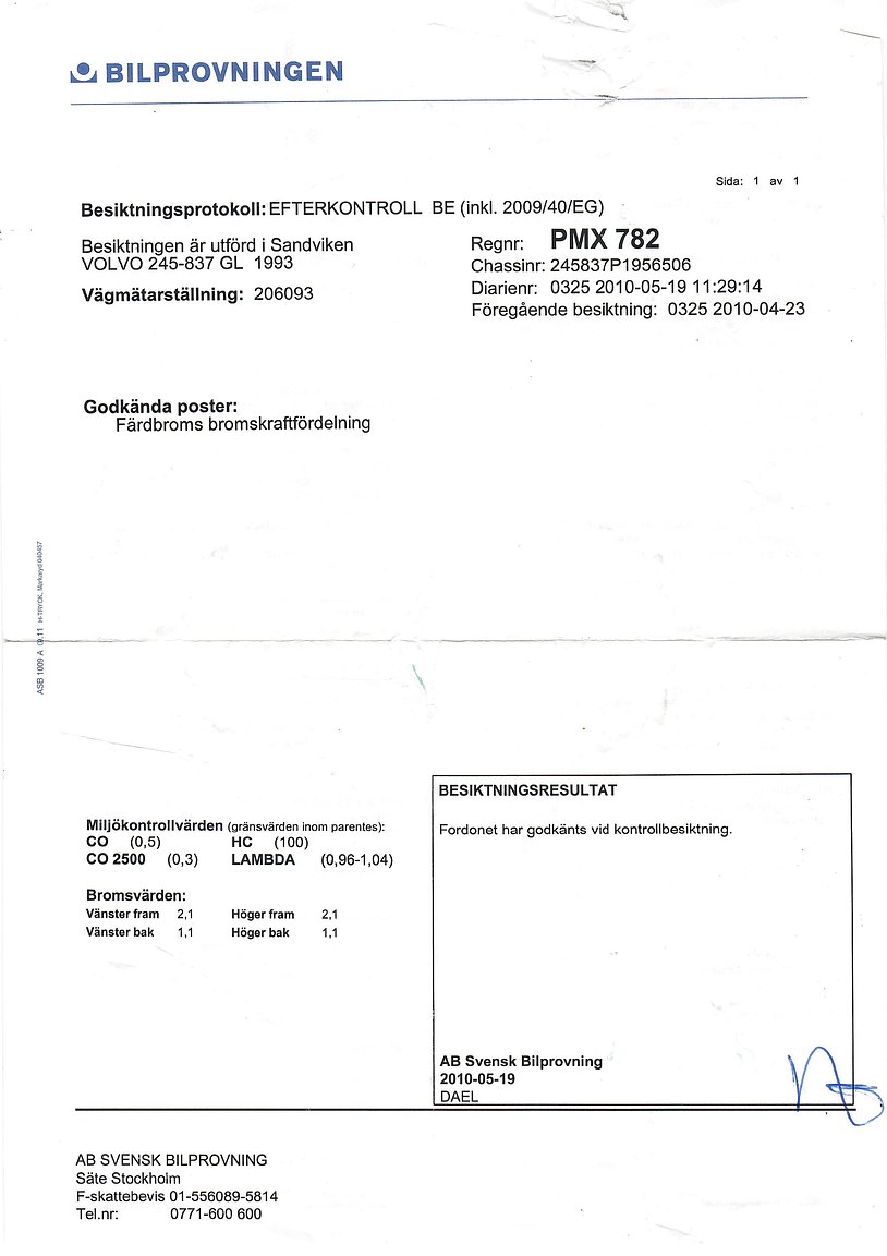 Dokumentation, 1993 Volvo 245 GL Classic "No Reserve Auction"