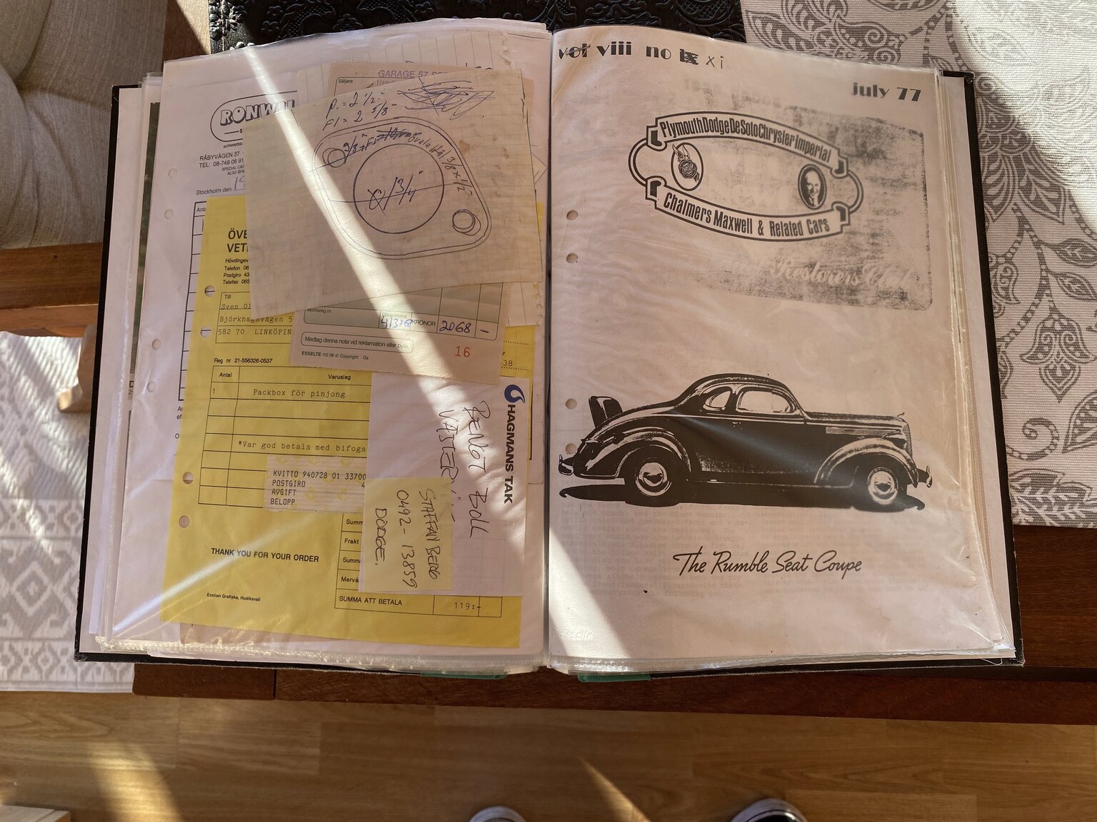 Documentation for 1938 Dodge Six Convertible Coupé