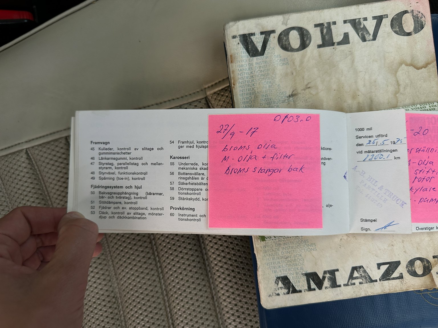 Dokumentation för 1969 Volvo Amazon 121 P130