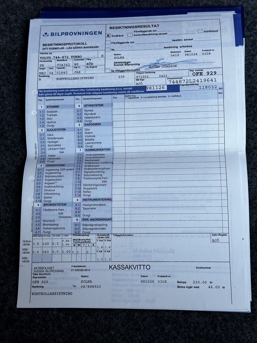 Dokumentation för 1990 VOLVO 740 Turbo (14)