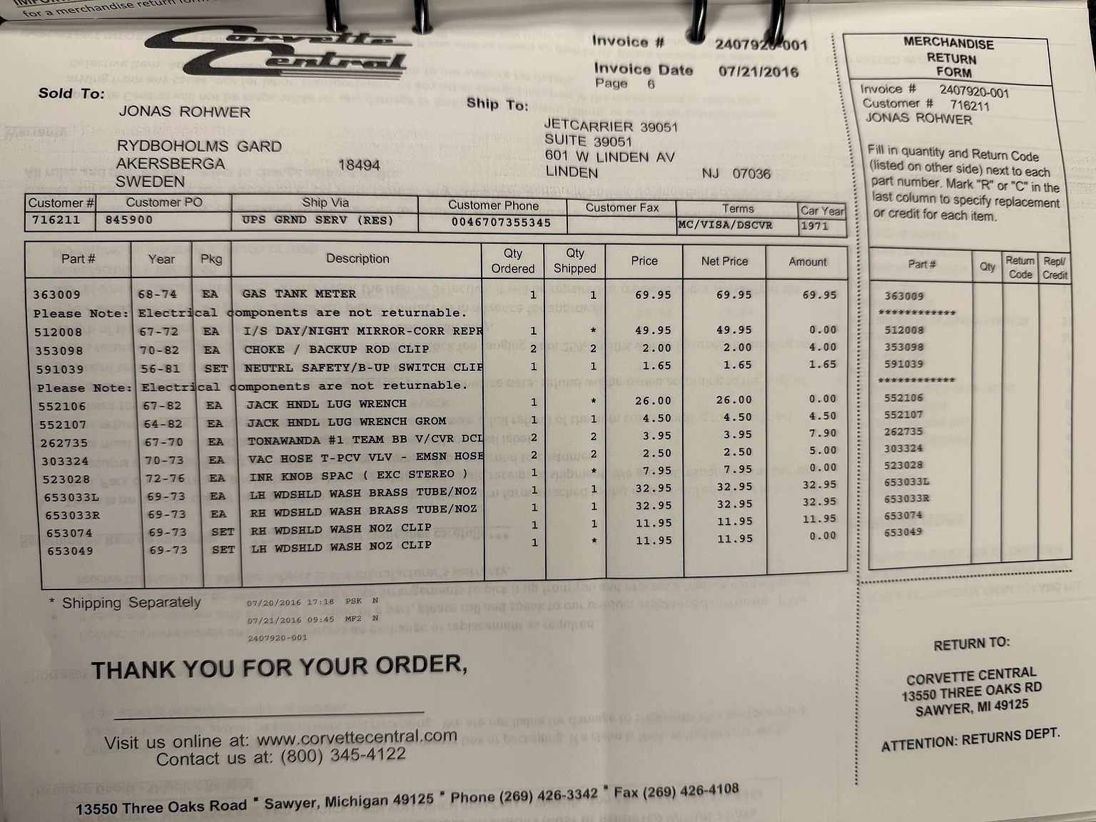 Dokumentation, 1971 Chevrolet Corvette Stingray Special 598 cui V8 795 hk (77)