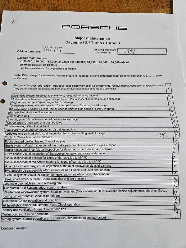 Documentation for 2005 Porsche Cayenne Turbo WLS