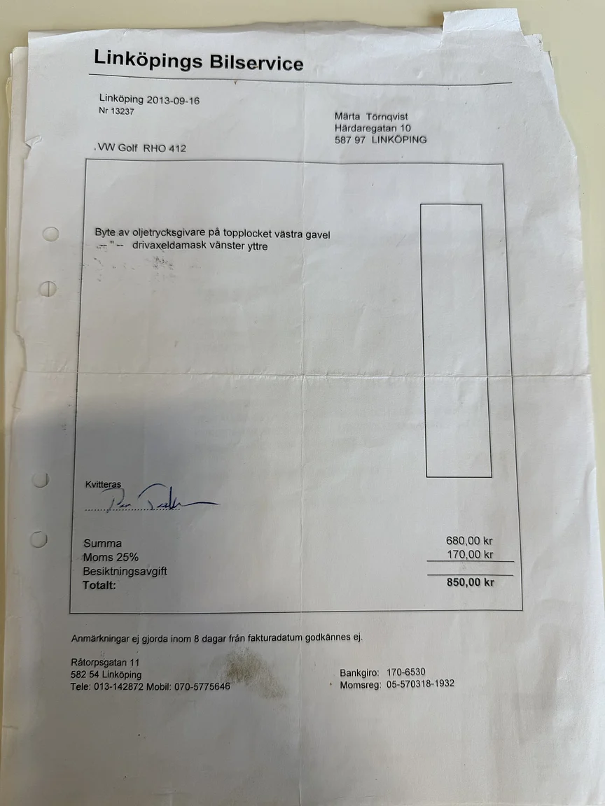 Documentation for 1987 VW Golf Cabriolet (8)