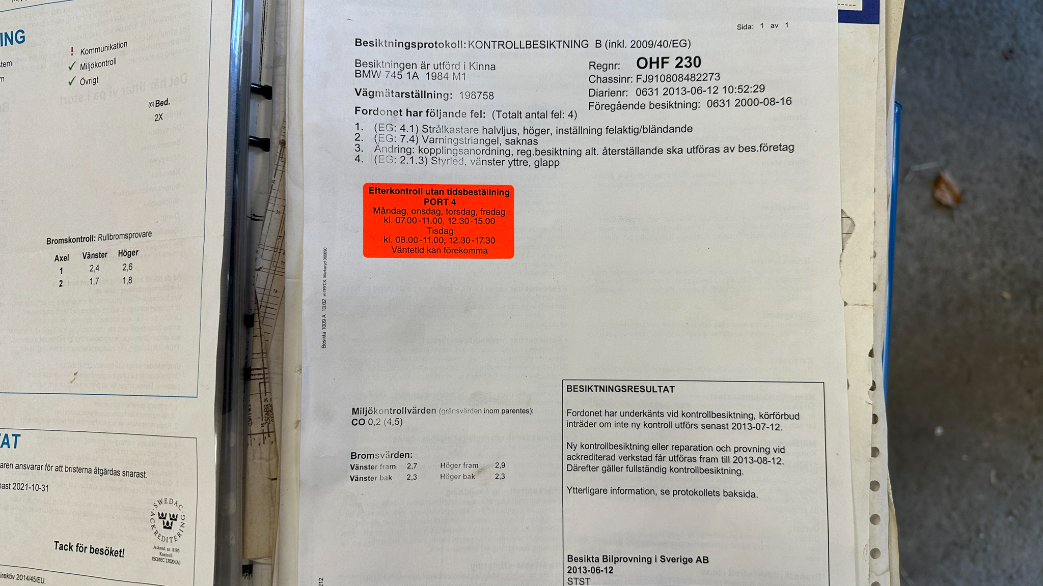 Dokumentation för 1984 BMW 745i Executive Automat