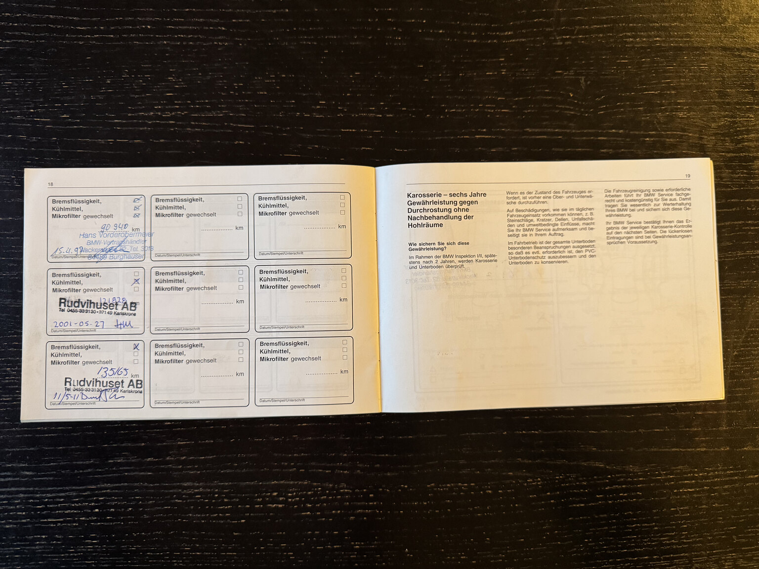 Dokumentation för 1996 BMW 520i Touring