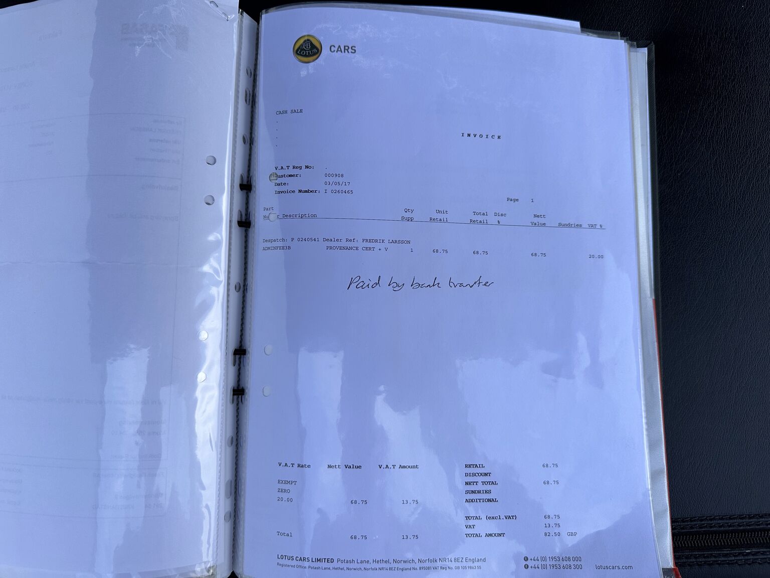 Dokumentation för 1987 Lotus Esprit S3