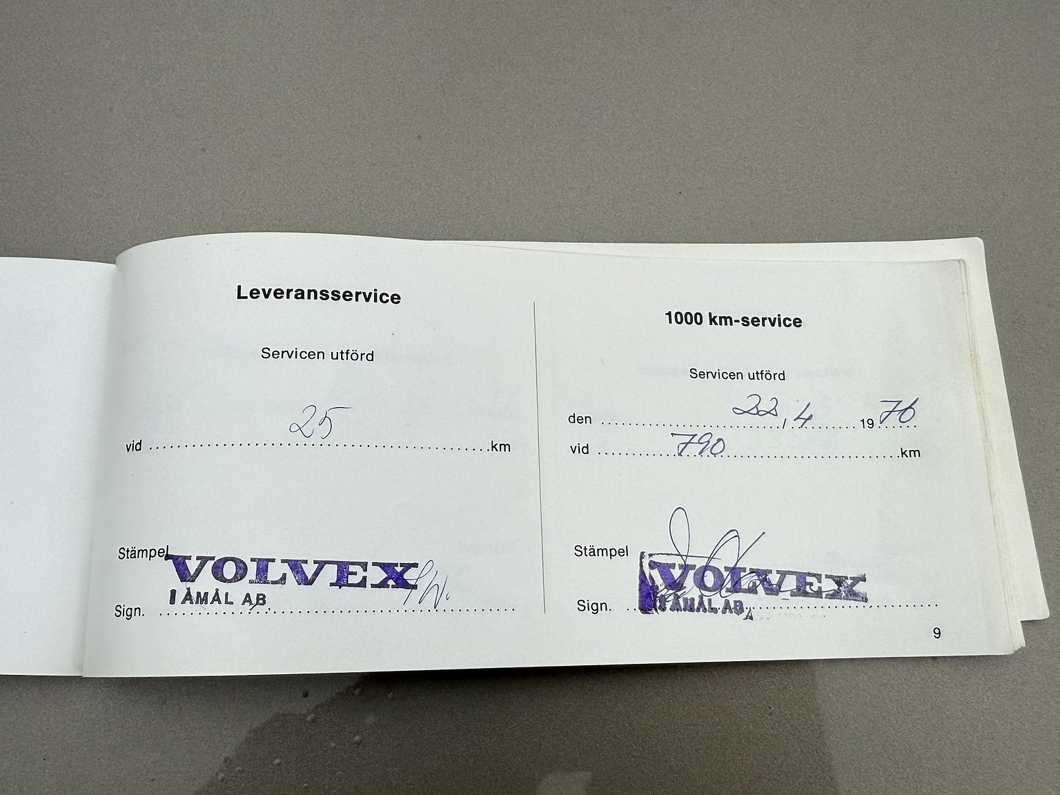 Documentation for 1976 Volvo 264 V6 GL Automatisk