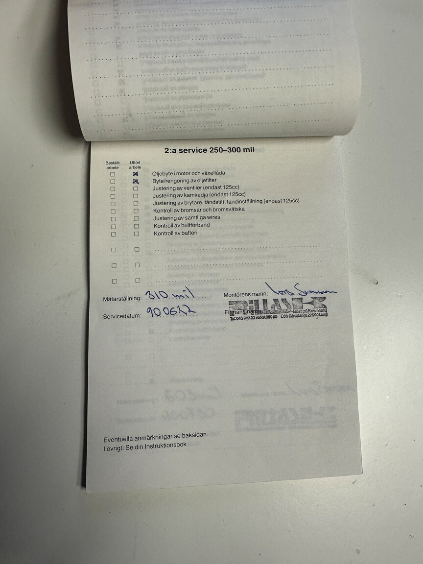 Dokumentation för 1990 Kawasaki ZX900R