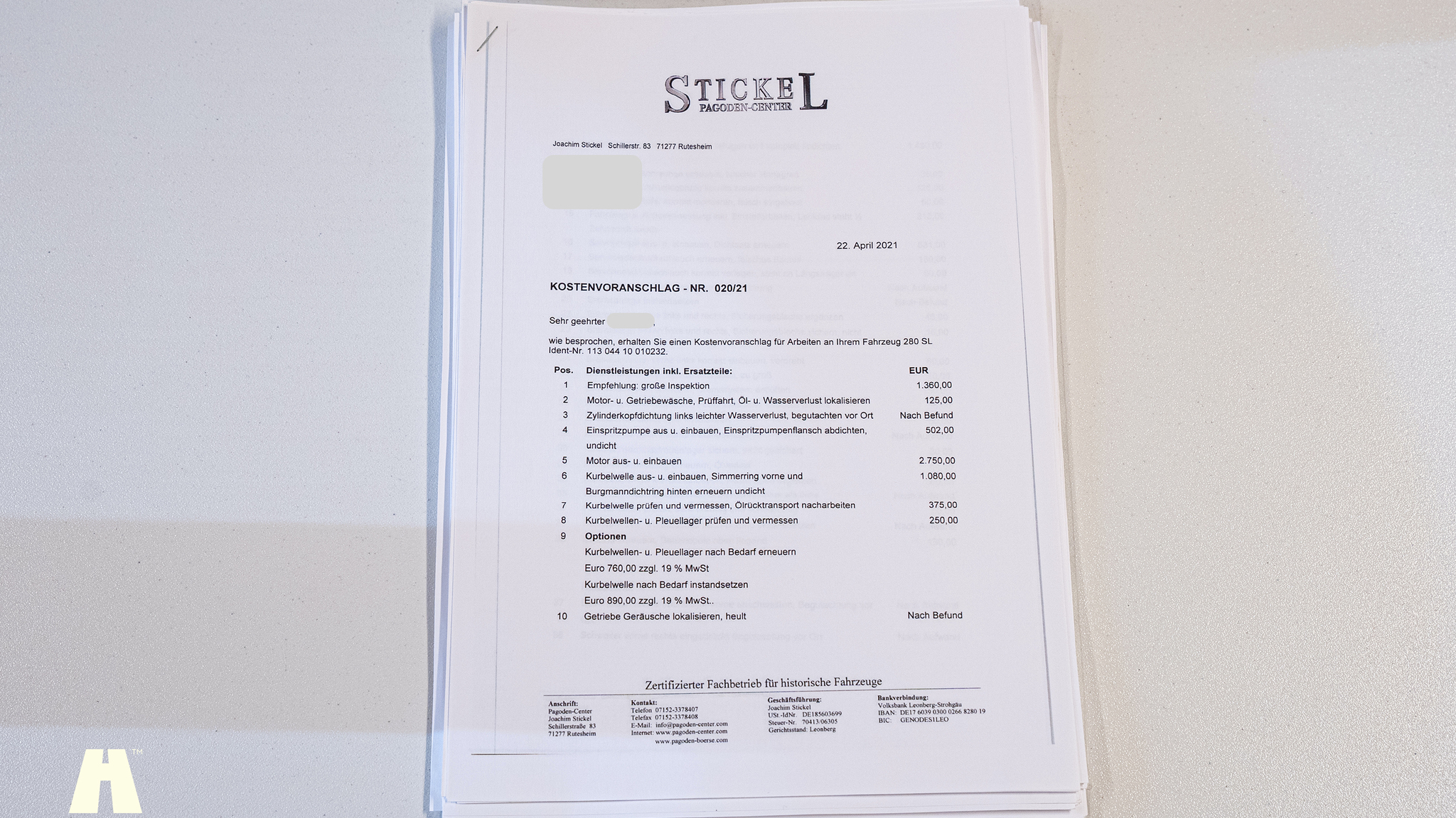 Dokumentation för 1970 Mercedes 280 SL Pagoda (14)