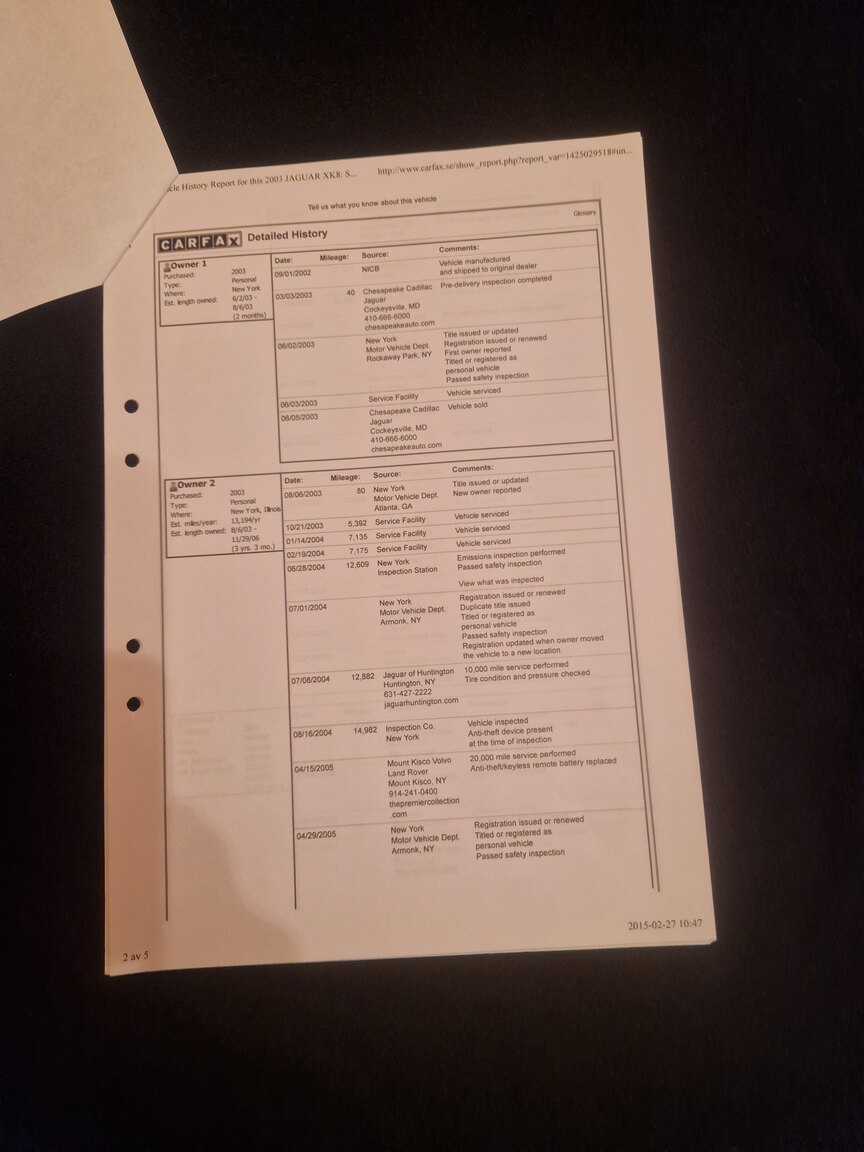 Documentation for 2003 Jaguar XK8 Cabriolet