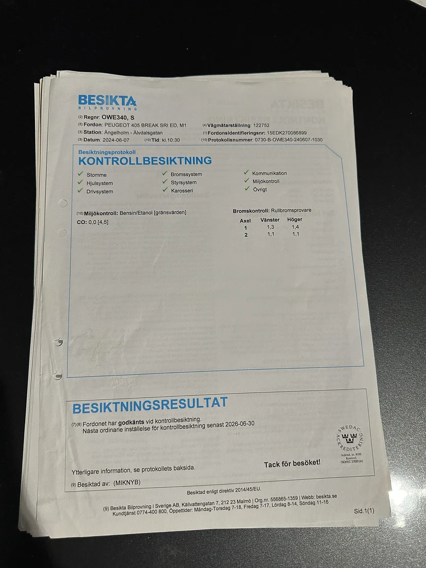 Documentation for 1991 Peugeot 405 Break SRI (10)