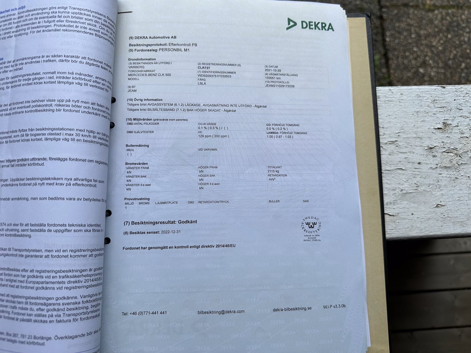 Dokumentation för 2003 Mercedes CLK 500