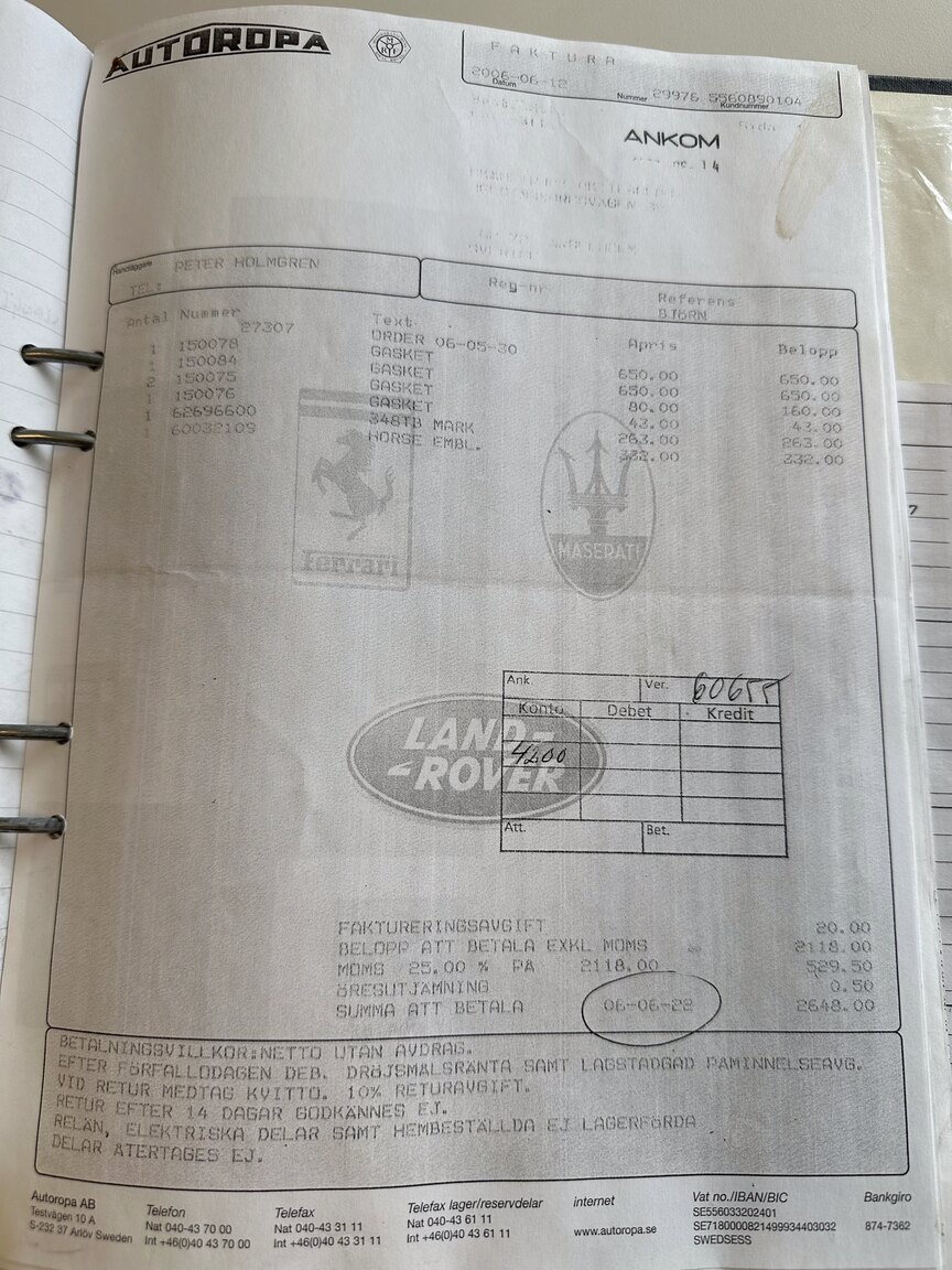 Documentation for 1990 Ferrari 348 (19)