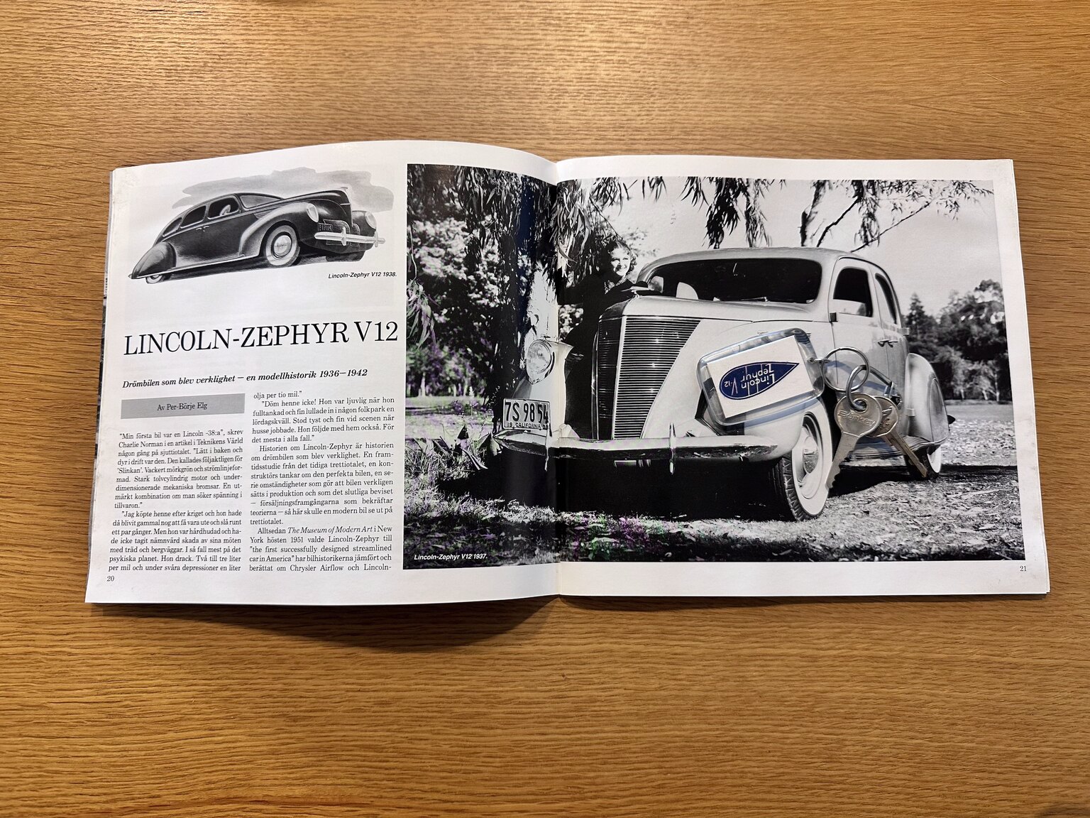 Dokumentation för 1938 Lincoln Zephyr Sedan V12