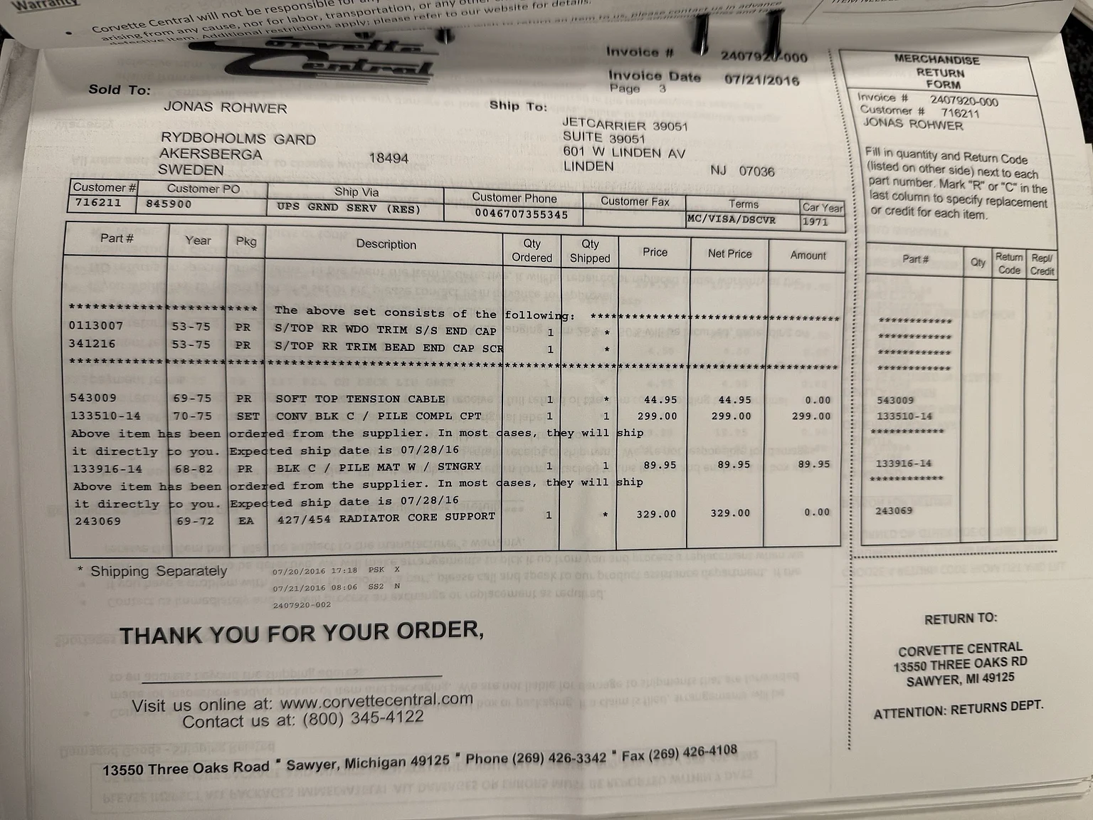 Dokumentation, 1971 Chevrolet Corvette Stingray Special 598 cui V8 795 hk (82)