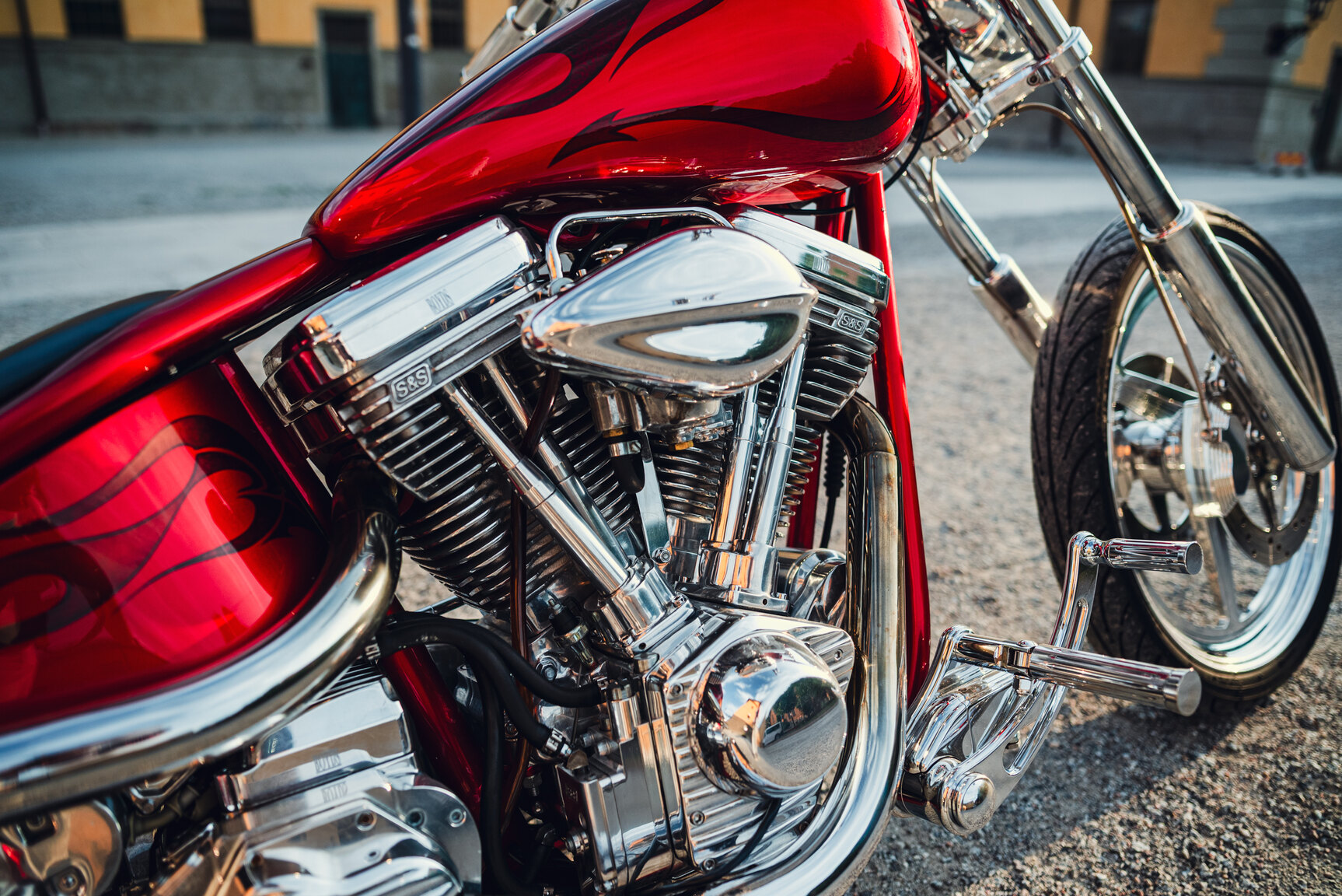 Exterior image of 2001 Unique Custom Cycles Red Inferno