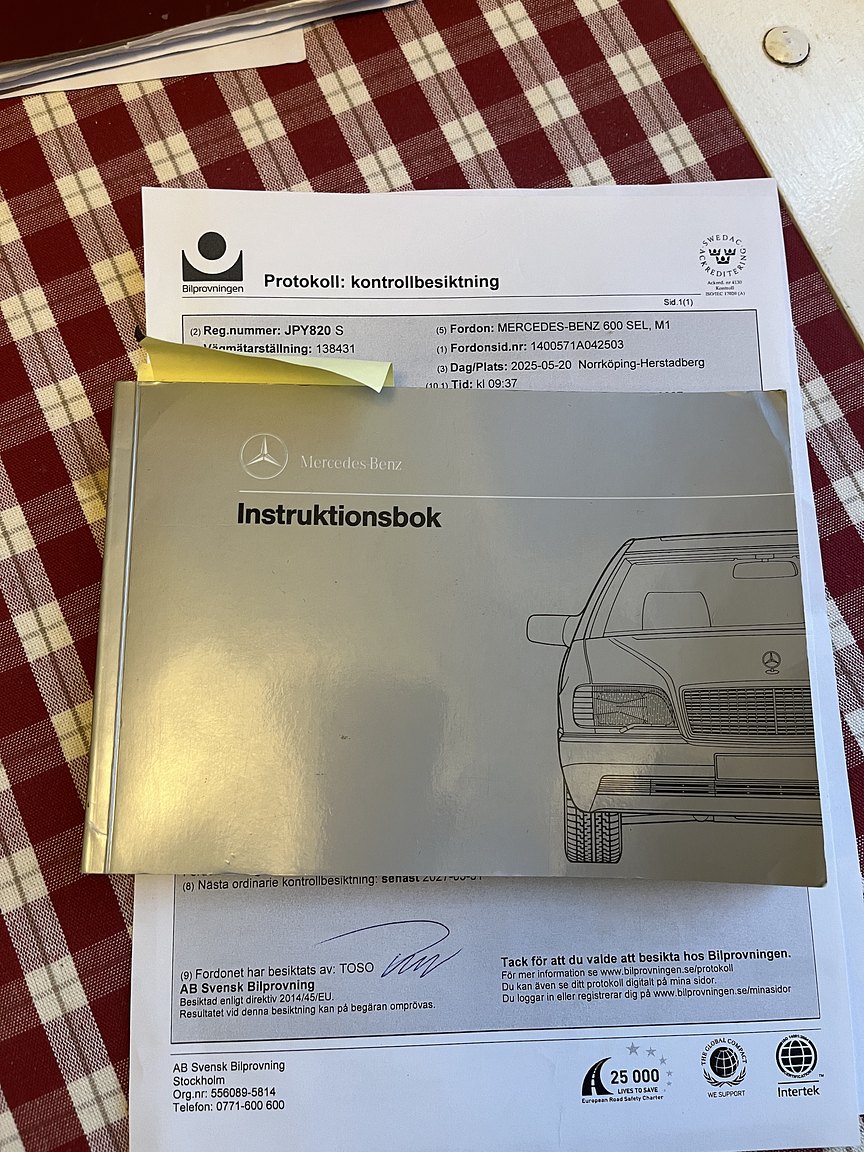 Dokumentation för 1992 Mercedes-Benz 600 SEL