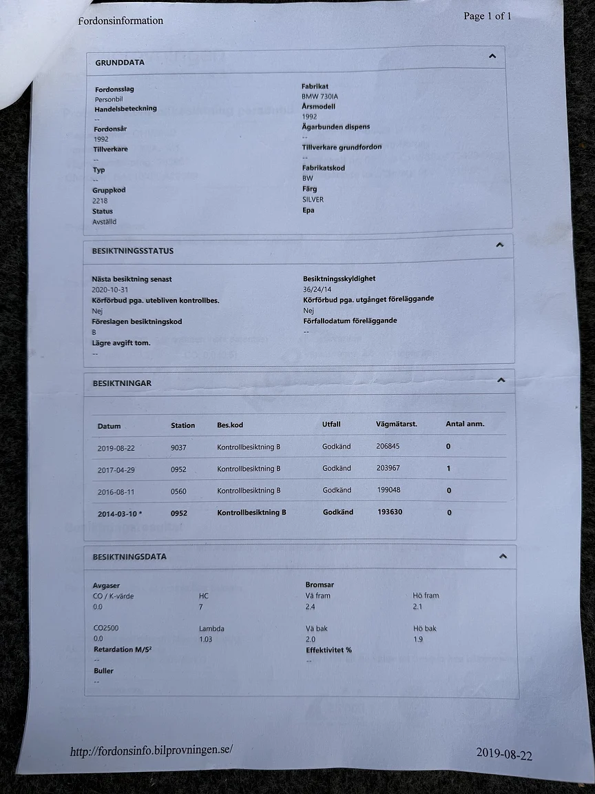 Documentation for 1992 BMW 730iA (10)