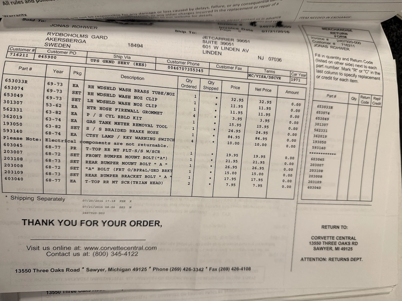 Dokumentation, 1971 Chevrolet Corvette Stingray Special 598 cui V8 795 hk (89)