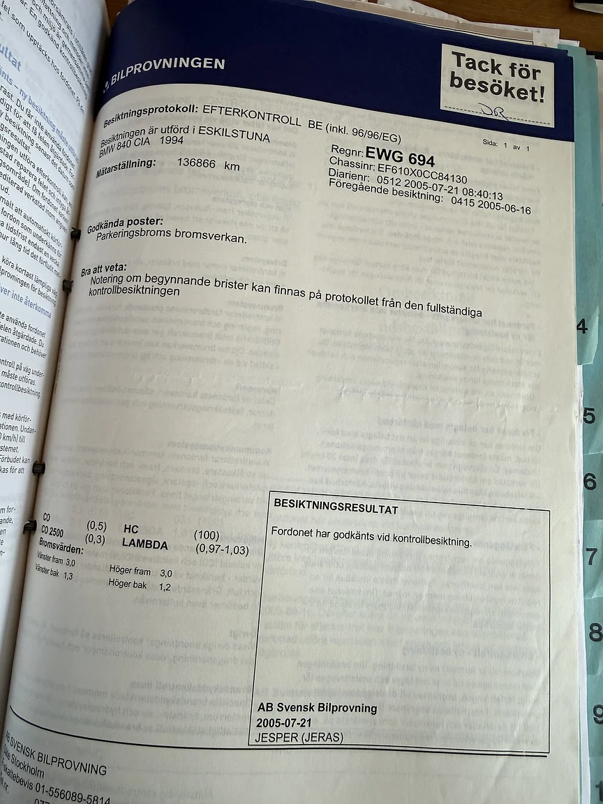 Dokumentation för 1994 BMW 840Ci (15)