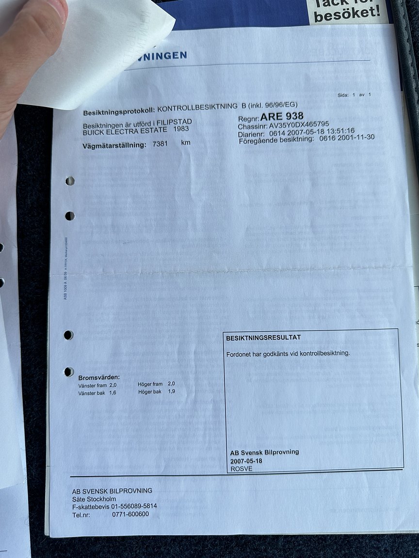 Dokumentation för 1983 Buick Electra Estate Wagon 5.0