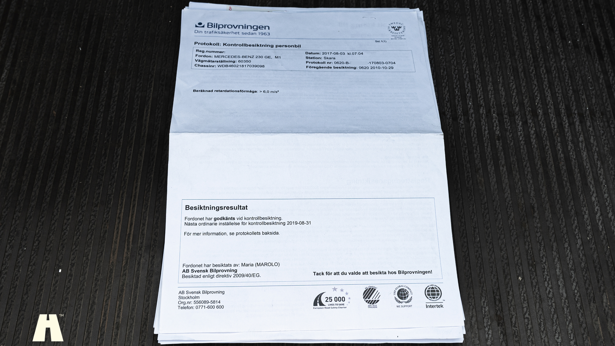 Dokumentation för 1985 Mercedes 230GE Cabrio