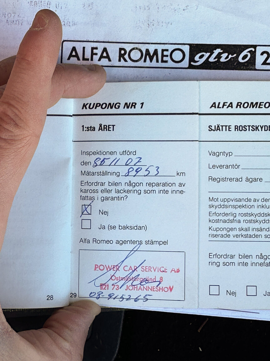 Documentation for 1985 Alfa Romeo GTV 6 2.5