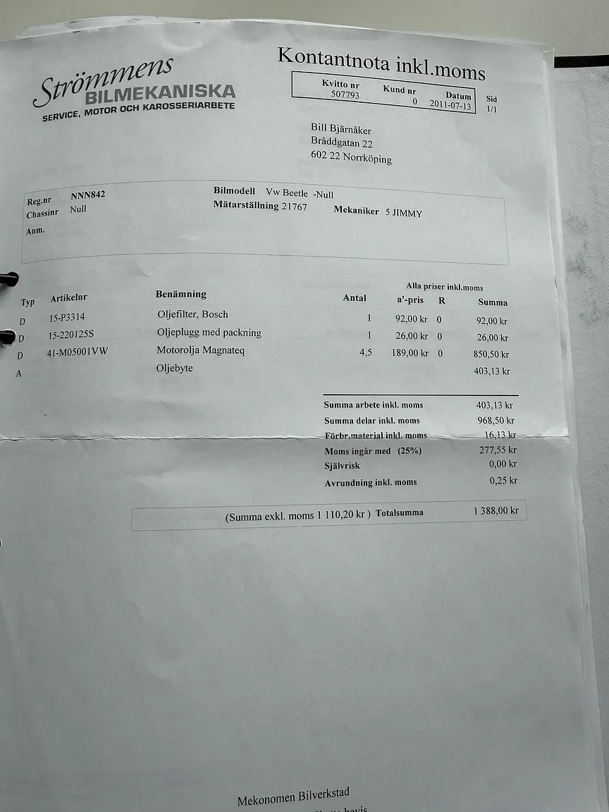 Dokumentation, 2007 VW Beetle 1600 Cabriolet  (8)