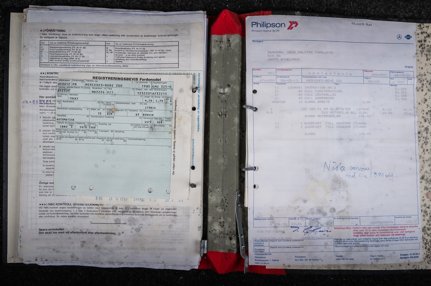 Documentation for 1985 Mercedes-Benz 200 Automatic