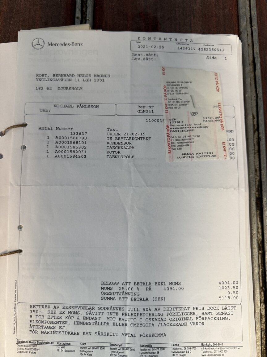 Documentation for 1967 Mercedes-Benz 230 Safari