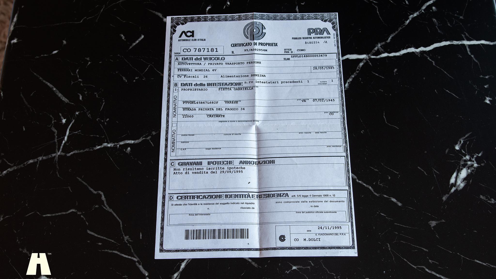 Documentation for 1985 Ferrari Mondial Quattrovalvole Design by Pininfarina (13)