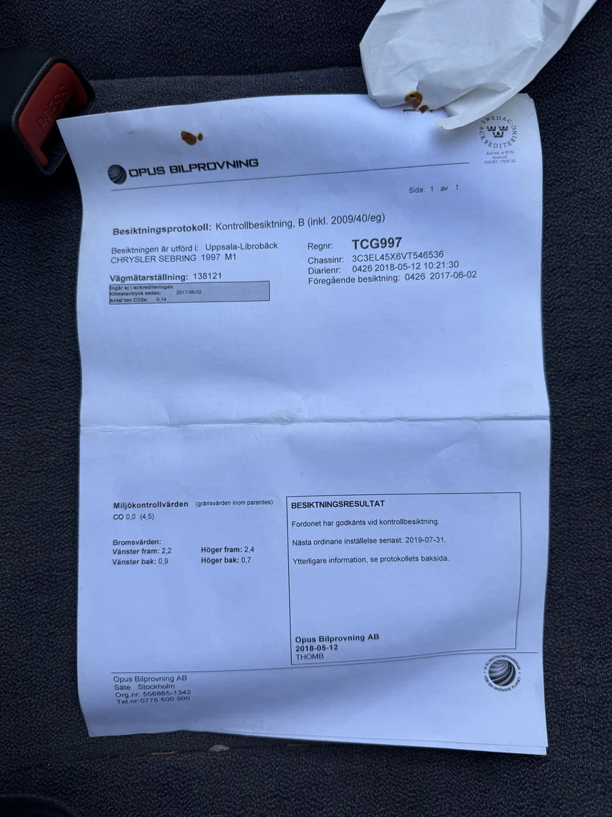 Documentation for 1997 Chrysler Sebring Cabriolet (4)